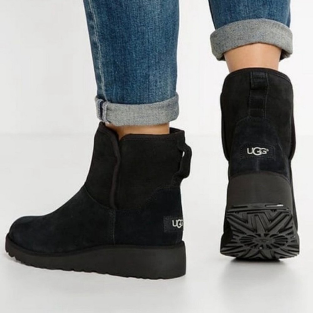 UGG Kristin Boots, Black Slim Fit Wedge Bootie